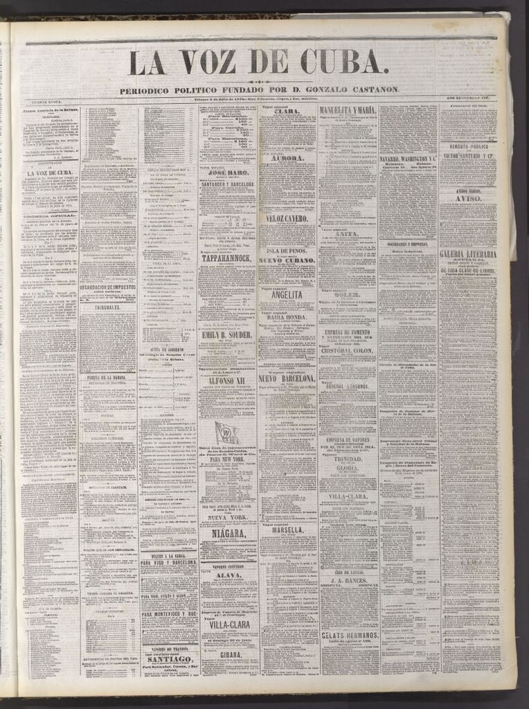 Miniatura de La Voz de Cuba: diario conservador del 5 de julio de 1878