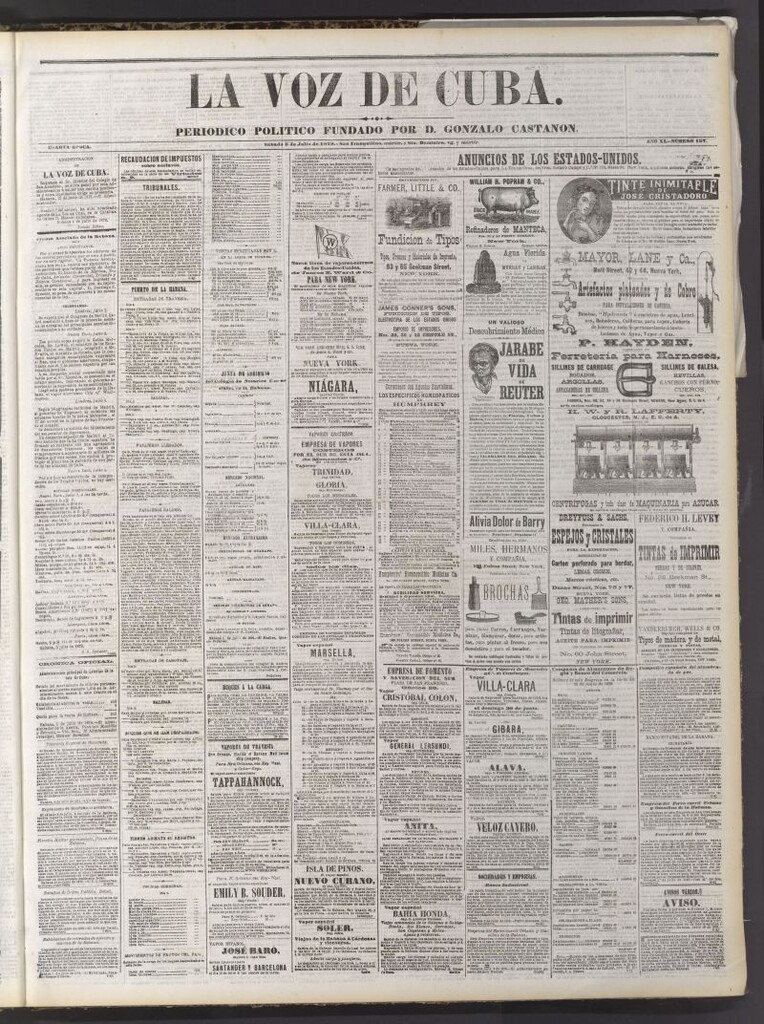 Miniatura de La Voz de Cuba: diario conservador del 6 de julio de 1878