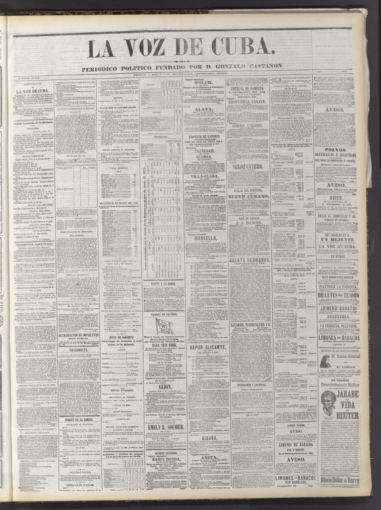 Miniatura de La Voz de Cuba: diario conservador del 11 de julio de 1878