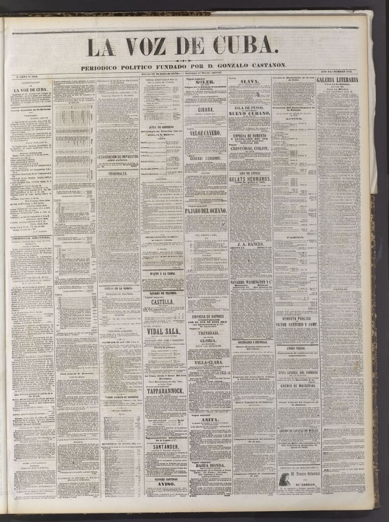 Miniatura de La Voz de Cuba: diario conservador del 25 de julio de 1878