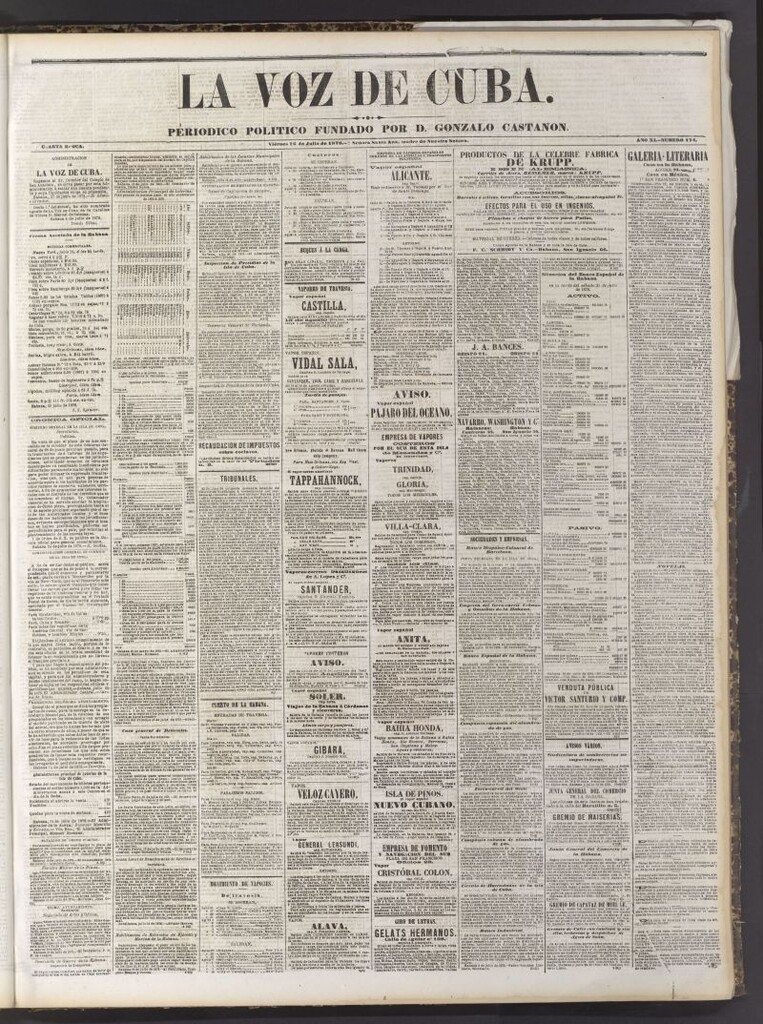 Miniatura de La Voz de Cuba: diario conservador del 26 de julio de 1878