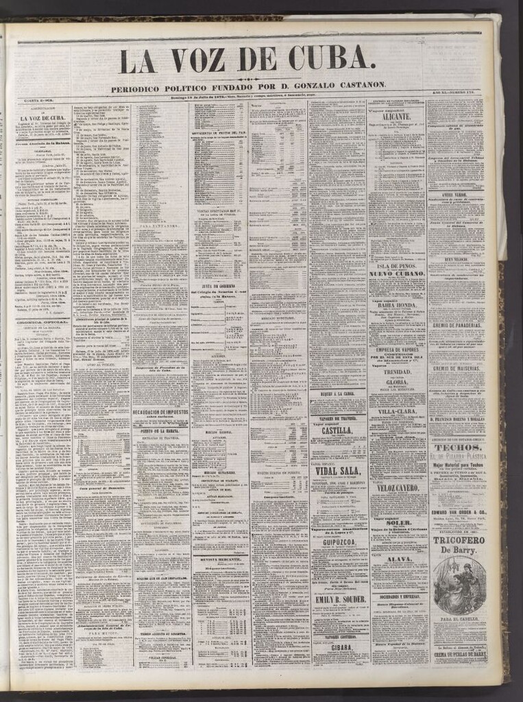 Miniatura de La Voz de Cuba: diario conservador del 28 de julio de 1878