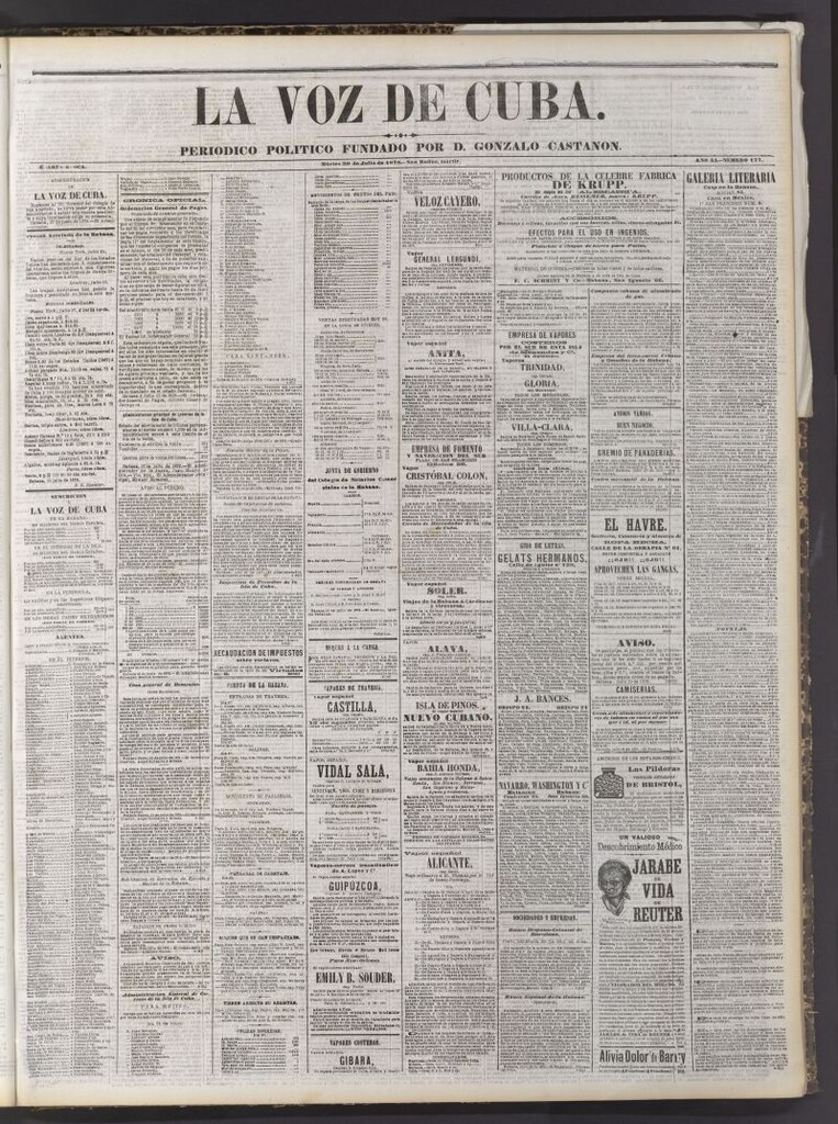 Miniatura de La Voz de Cuba: diario conservador del 30 de julio de 1878