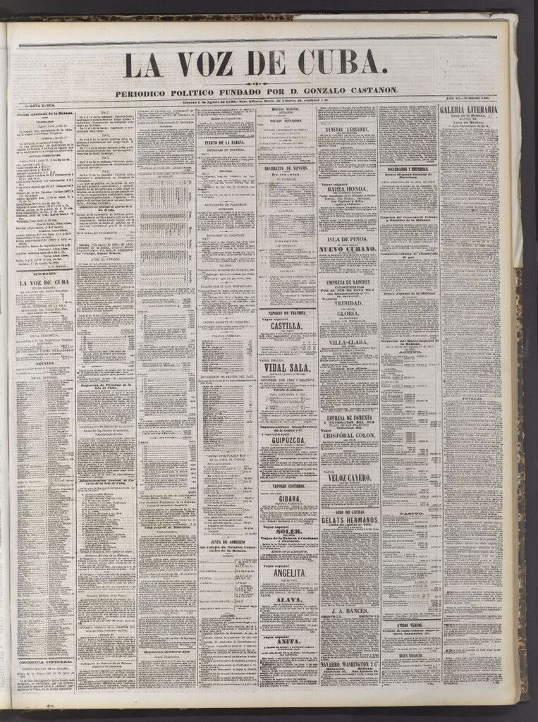 Miniatura de La Voz de Cuba: diario conservador del 2 de agosto de 1878