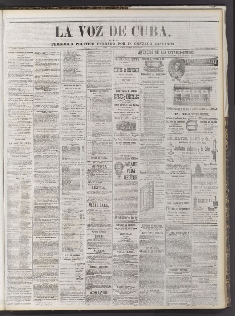 Miniatura de La Voz de Cuba: diario conservador del 3 de agosto de 1878