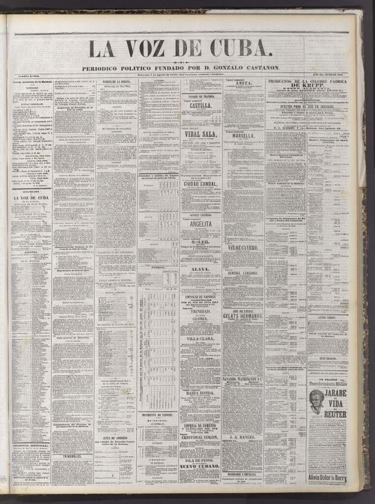 Miniatura de La Voz de Cuba: diario conservador del 7 de agosto de 1878