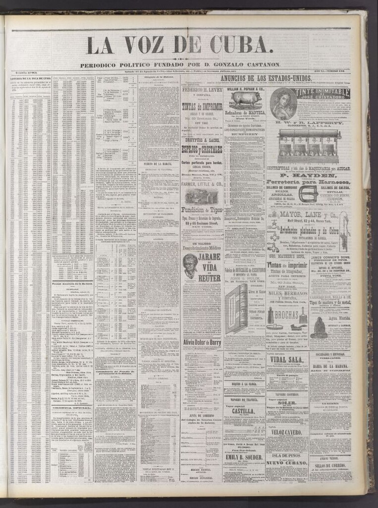 Miniatura de La Voz de Cuba: diario conservador del 17 de agosto de 1878