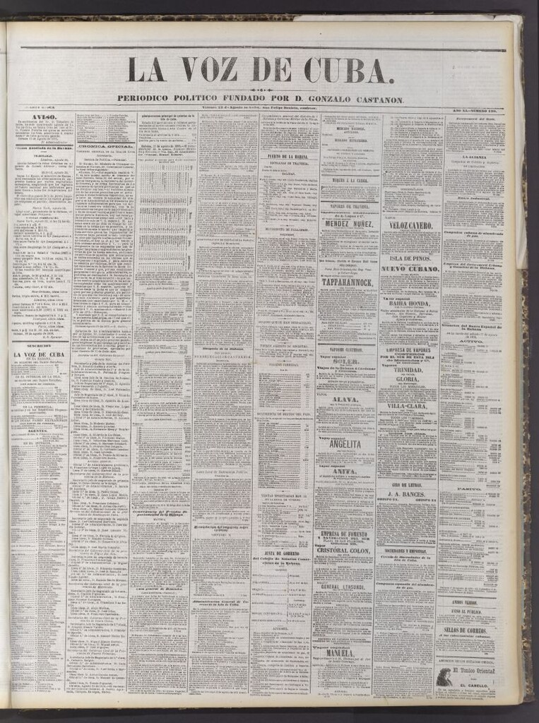 Miniatura de La Voz de Cuba: diario conservador del 23 de agosto de 1878