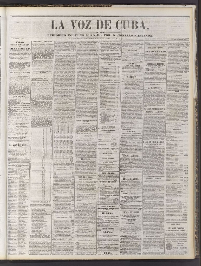 Miniatura de La Voz de Cuba: diario conservador del 29 de agosto de 1878