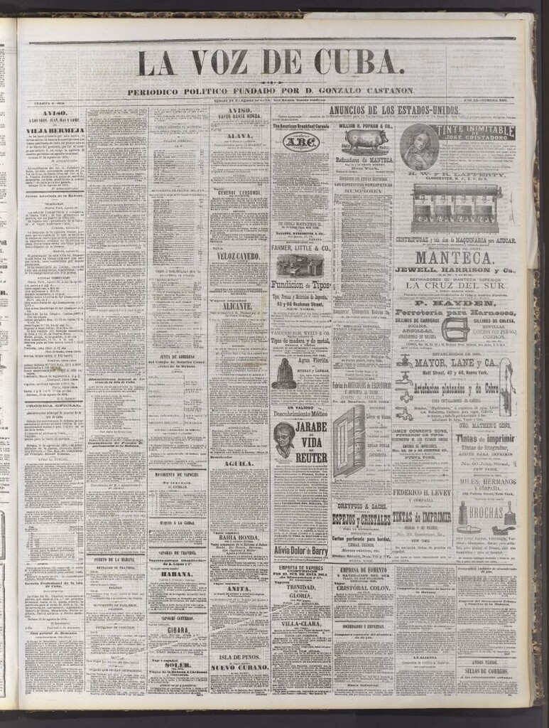Miniatura de La Voz de Cuba: diario conservador del 31 de agosto de 1878