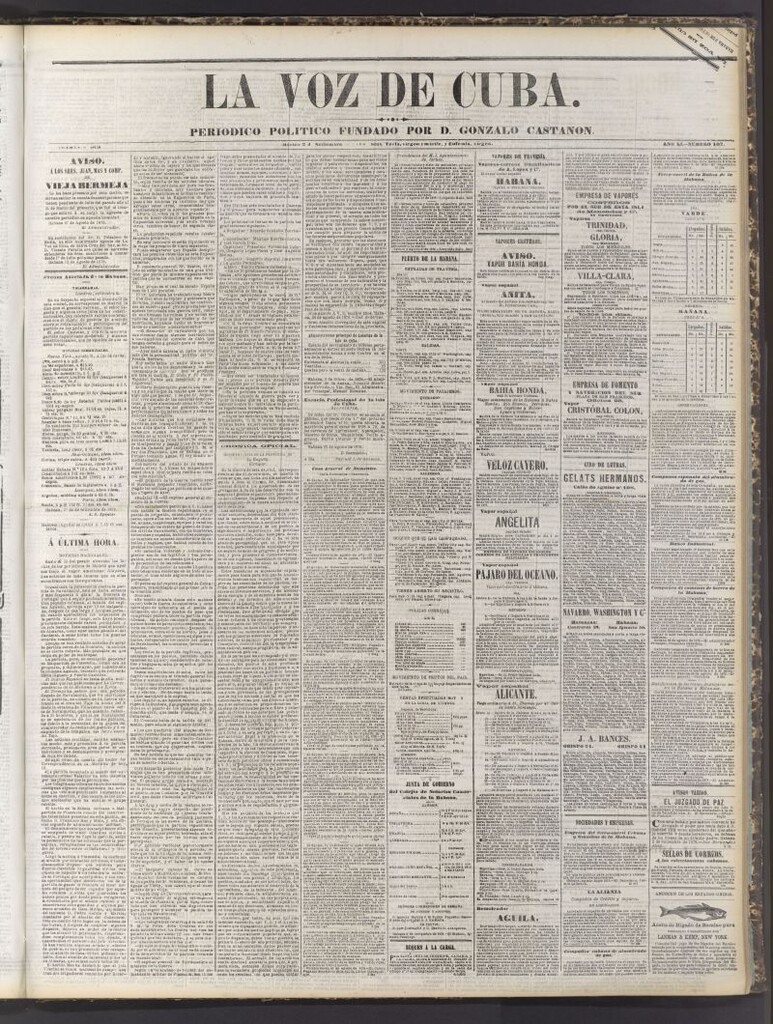 Miniatura de La Voz de Cuba: diario conservador del 2 de septiembre de 1878