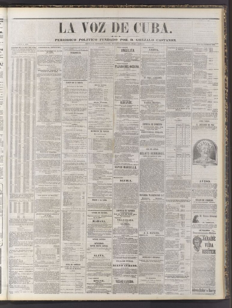 Miniatura de La Voz de Cuba: diario conservador del 5 de septiembre de 1878