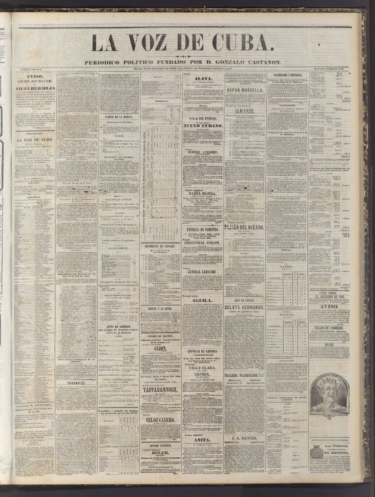 Miniatura de La Voz de Cuba: diario conservador del 10 de septiembre de 1878