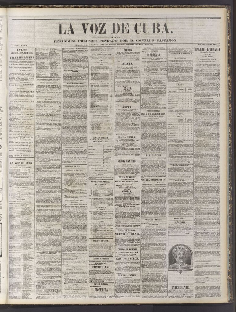 Miniatura de La Voz de Cuba: diario conservador del 18 de septiembre de 1878