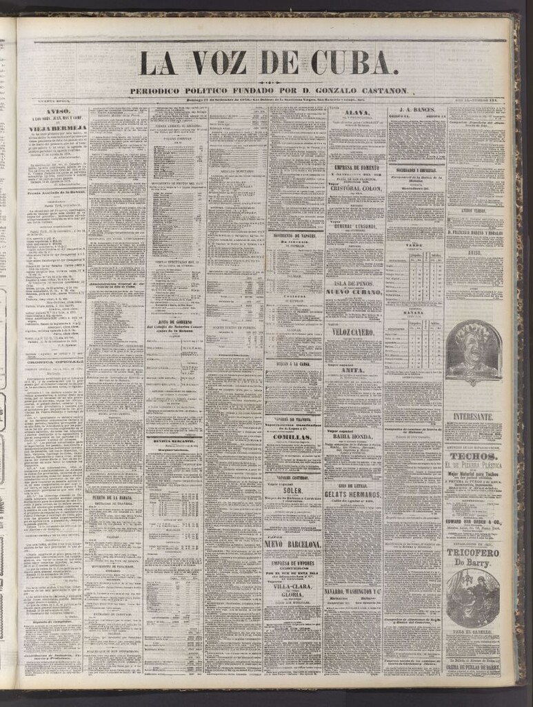 Miniatura de La Voz de Cuba: diario conservador del 22 de septiembre de 1878