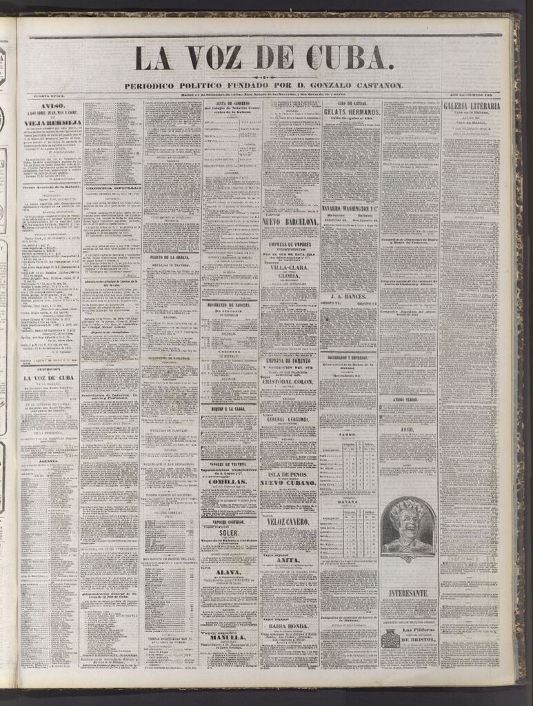 Miniatura de La Voz de Cuba: diario conservador del 24 de septiembre de 1878