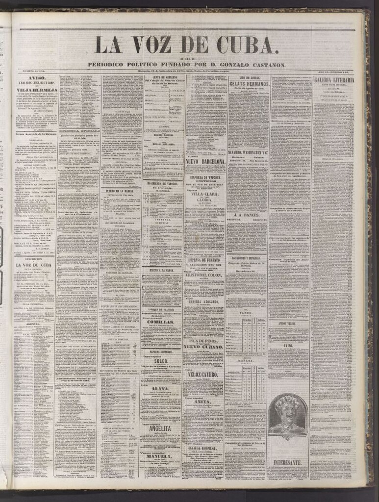 Miniatura de La Voz de Cuba: diario conservador del 25 de septiembre de 1878