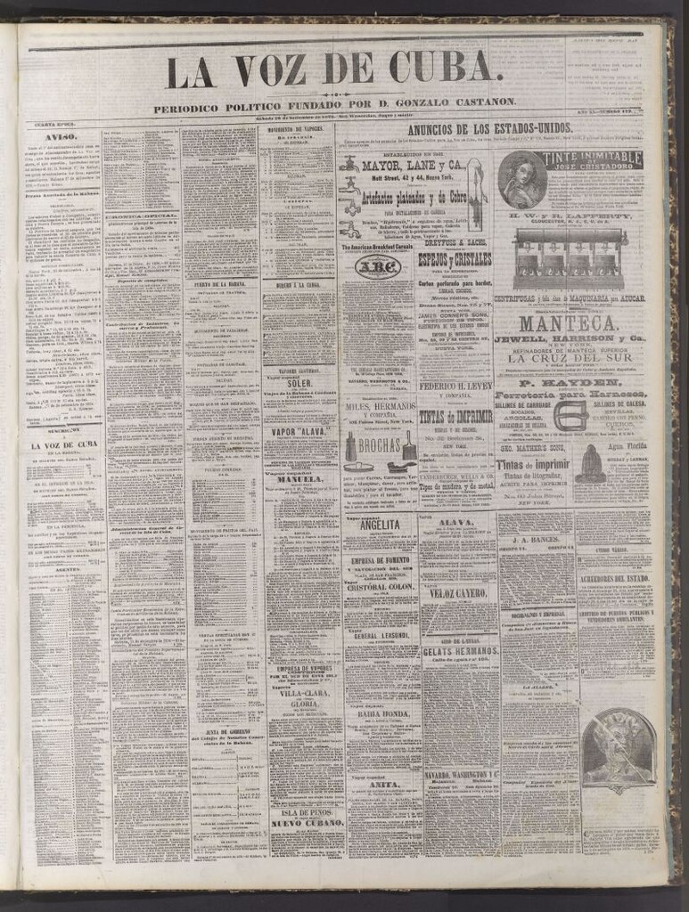 Miniatura de La Voz de Cuba: diario conservador del 28 de septiembre de 1878