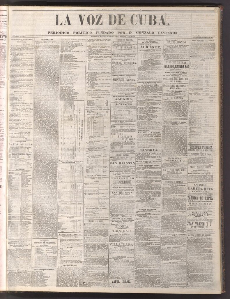Miniatura de La Voz de Cuba: diario conservador del 10 de julio de 1875
