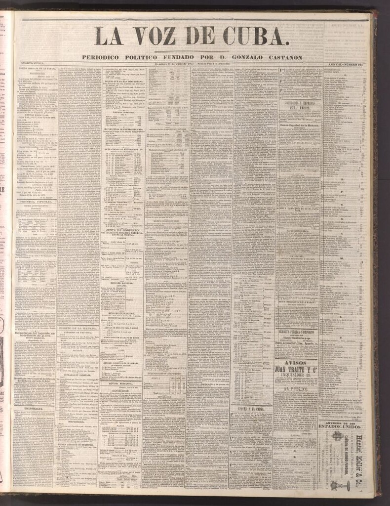 Miniatura de La Voz de Cuba: diario conservador del 11 de julio de 1875