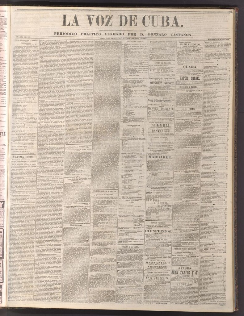 Miniatura de La Voz de Cuba: diario conservador del 13 de julio de 1875