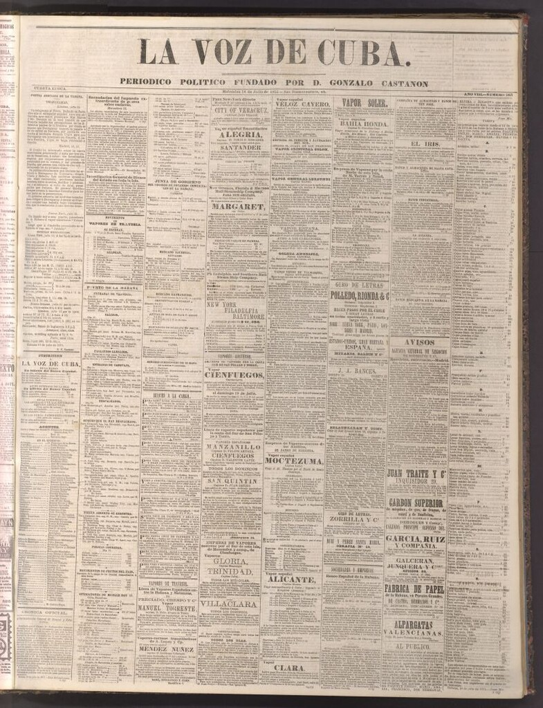 Miniatura de La Voz de Cuba: diario conservador del 14 de julio de 1875