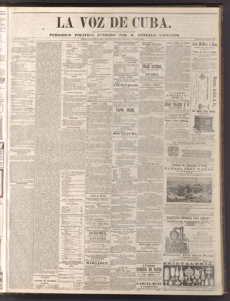 Miniatura de La Voz de Cuba: diario conservador del 16 de julio de 1875