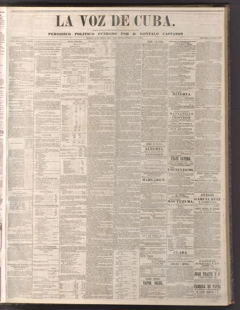 Miniatura de La Voz de Cuba: diario conservador del 18 de julio de 1875