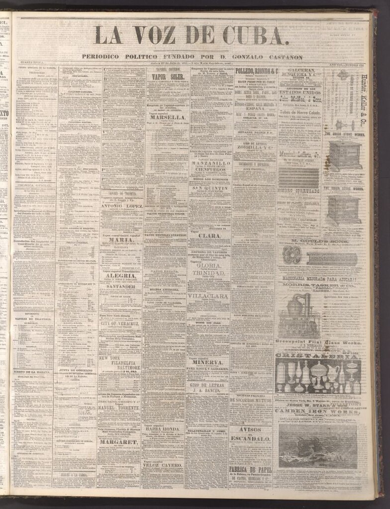 Miniatura de La Voz de Cuba: diario conservador del 22 de julio de 1875
