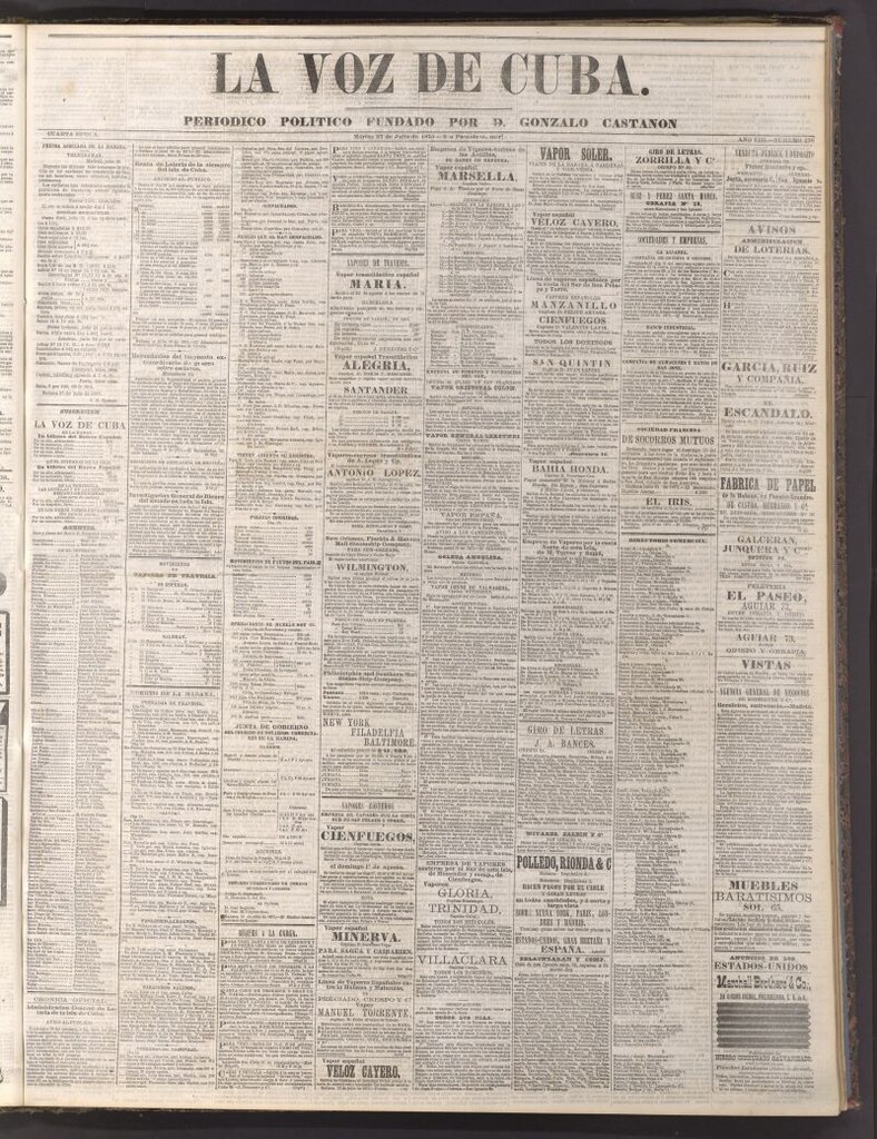 Miniatura de La Voz de Cuba: diario conservador del 27 de julio de 1875