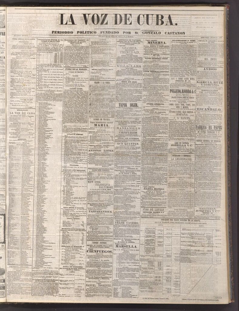 Miniatura de La Voz de Cuba: diario conservador del 30 de julio de 1875
