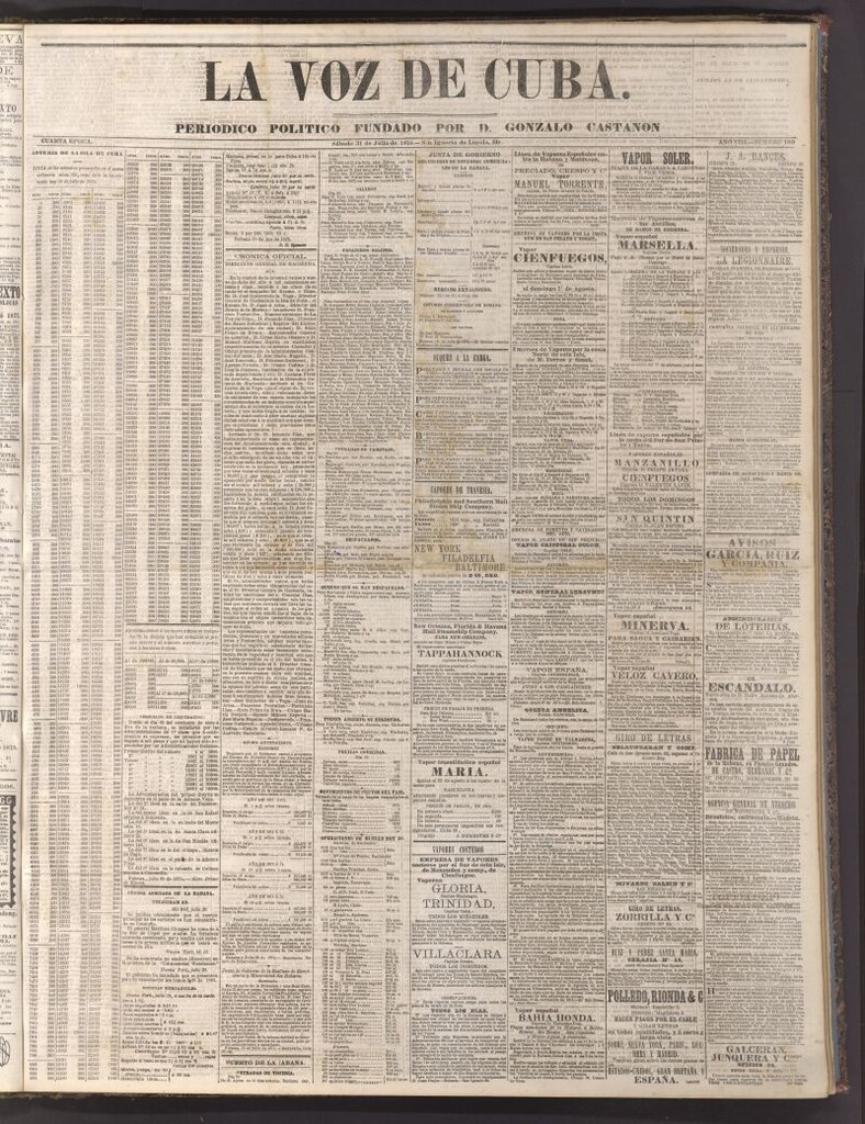 Miniatura de La Voz de Cuba: diario conservador del 31 de julio de 1875