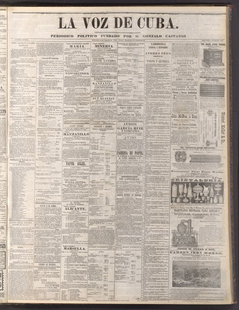 Miniatura de La Voz de Cuba: diario conservador del 4 de agosto de 1875