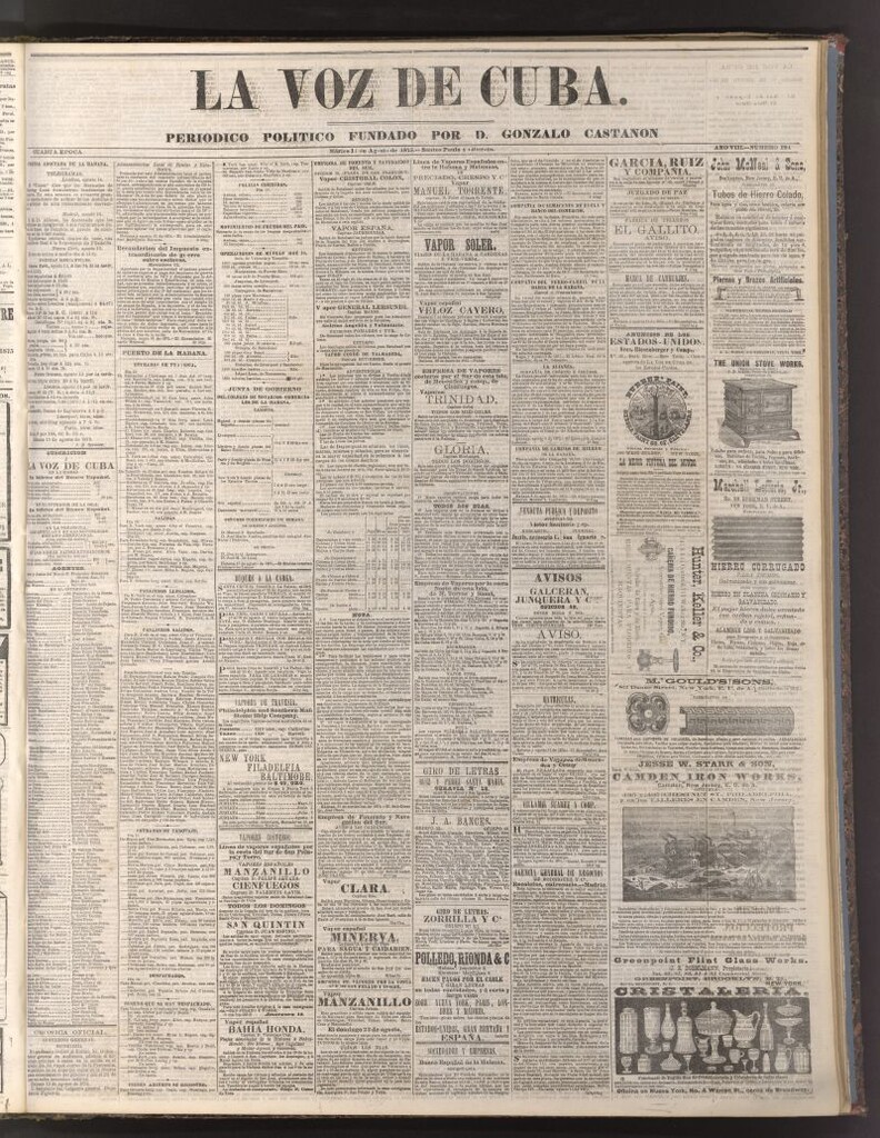 Miniatura de La Voz de Cuba: diario conservador del 17 de agosto de 1875