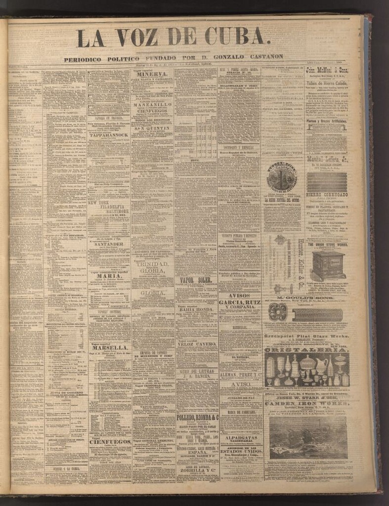 Miniatura de La Voz de Cuba: diario conservador del 24 de agosto de 1875