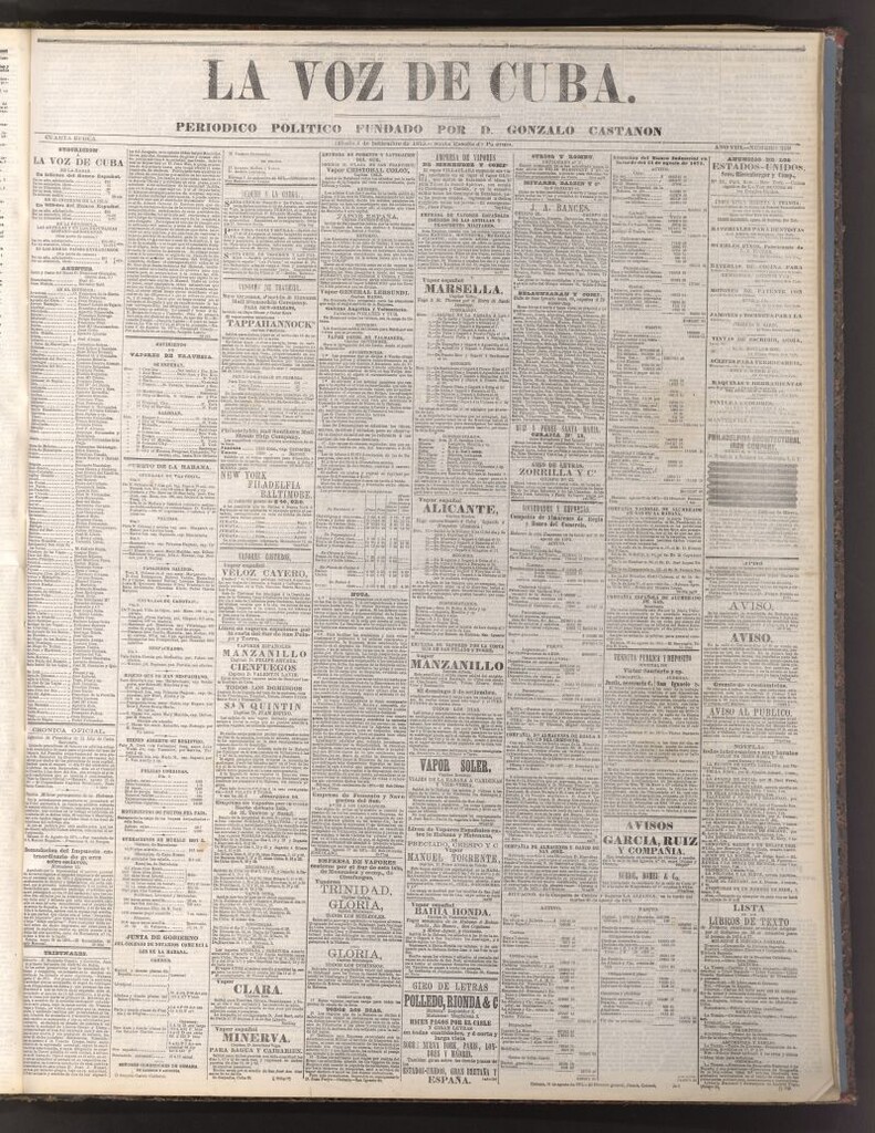 Miniatura de La Voz de Cuba: diario conservador del 4 de septiembre de 1875
