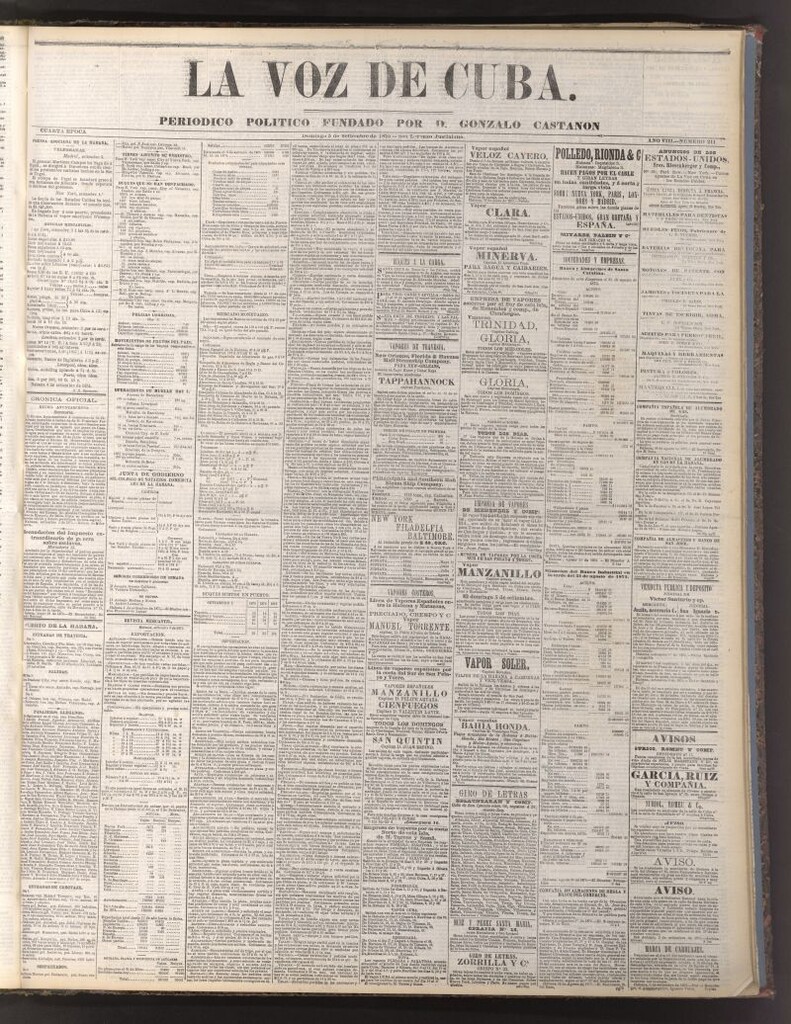 Miniatura de La Voz de Cuba: diario conservador del 5 de septiembre de 1875