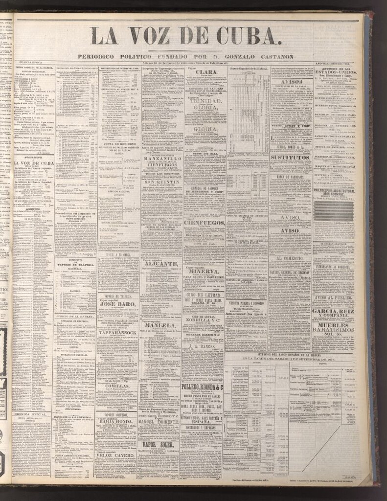 Miniatura de La Voz de Cuba: diario conservador del 10 de septiembre de 1875