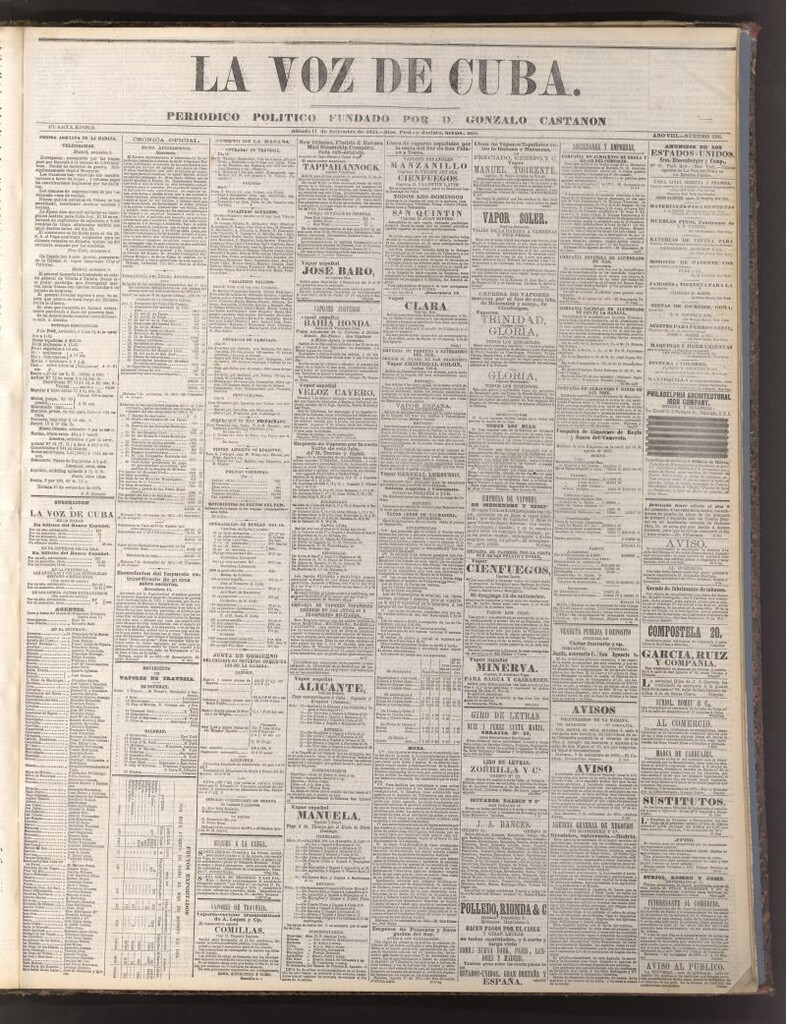 Miniatura de La Voz de Cuba: diario conservador del 11 de septiembre de 1875