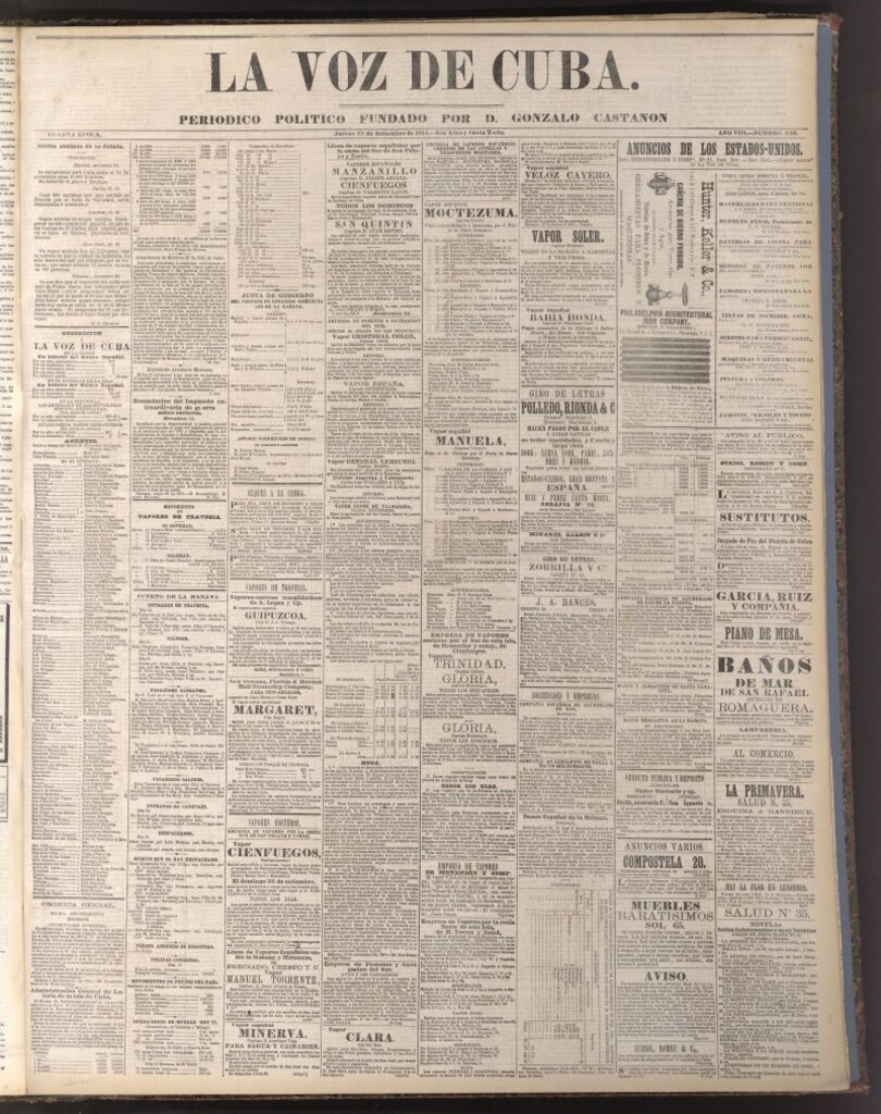 Miniatura de La Voz de Cuba: diario conservador del 23 de septiembre de 1875