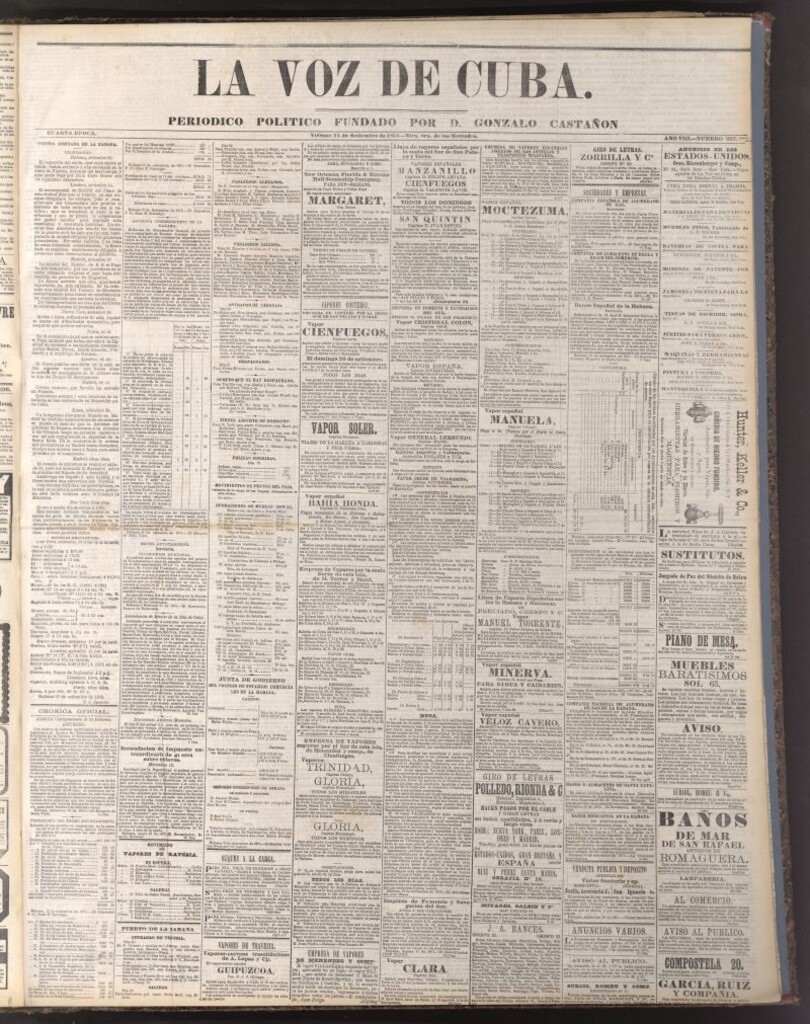 Miniatura de La Voz de Cuba: diario conservador del 24 de septiembre de 1875
