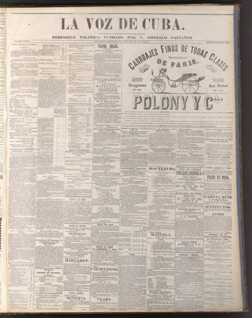 Miniatura de La Voz de Cuba: diario conservador del 25 de septiembre de 1875