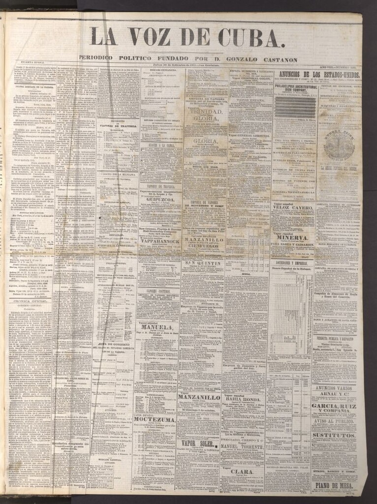 Miniatura de La Voz de Cuba: diario conservador del 30 de septiembre de 1875