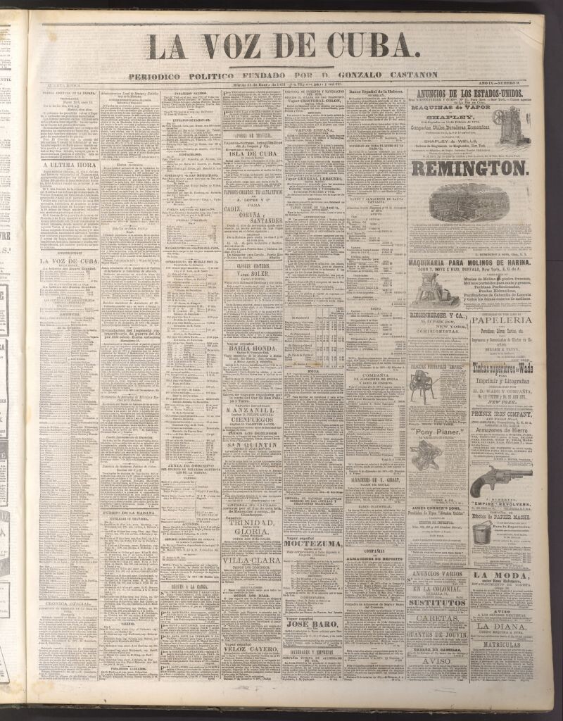 Miniatura de La Voz de Cuba: diario conservador del 11 de enero de 1876