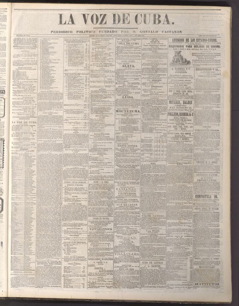 Miniatura de La Voz de Cuba: diario conservador del 15 de enero de 1876