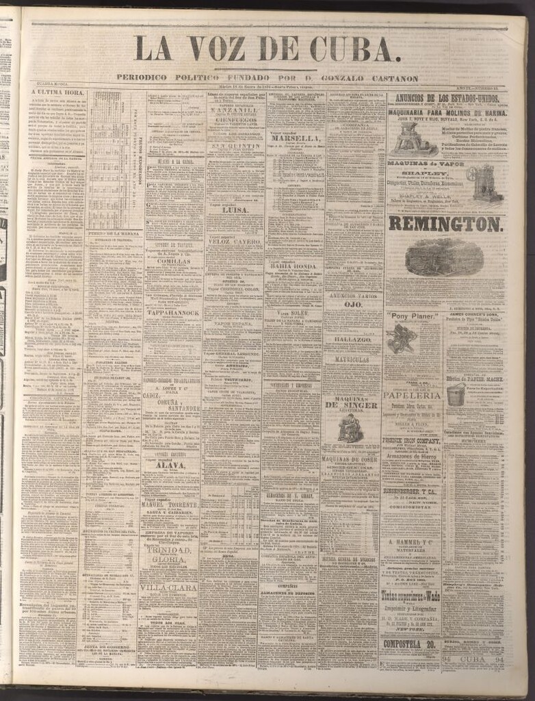 Miniatura de La Voz de Cuba: diario conservador del 18 de enero de 1876