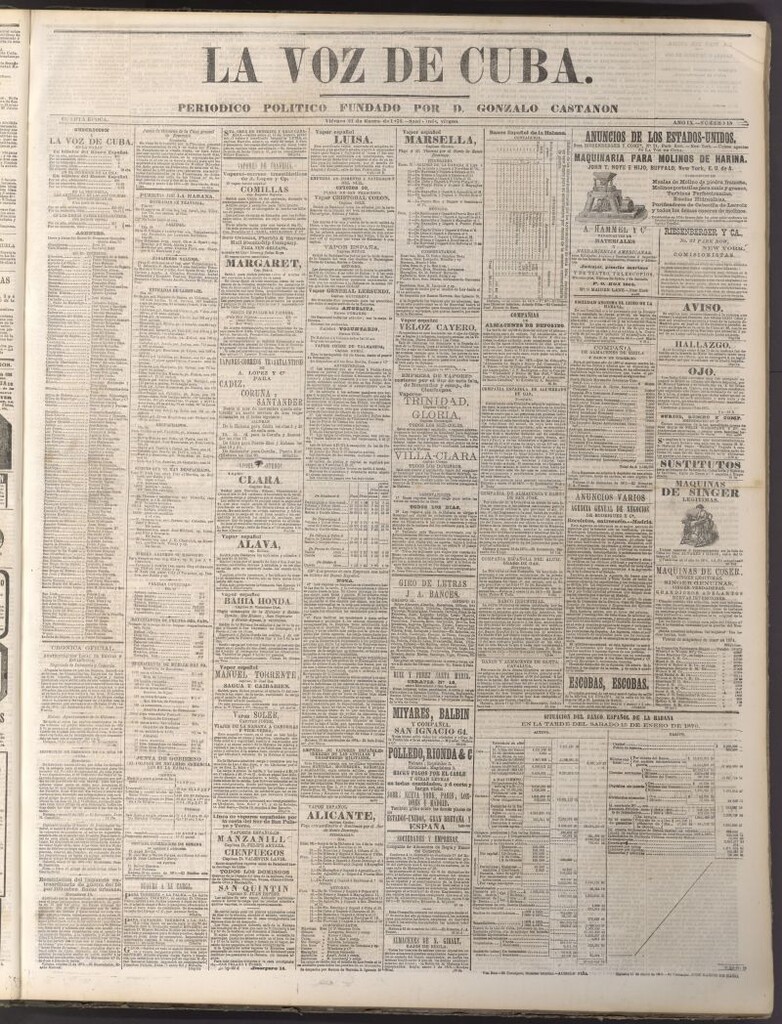 Miniatura de La Voz de Cuba: diario conservador del 21 de enero de 1876