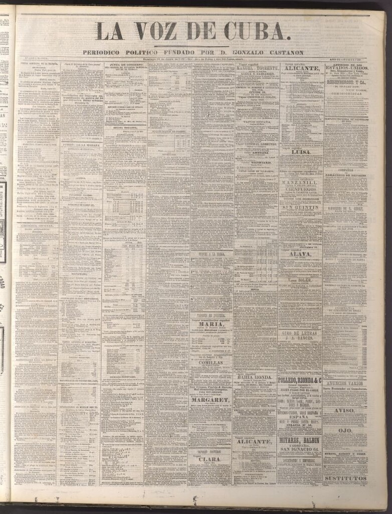 Miniatura de La Voz de Cuba: diario conservador del 23 de enero de 1876