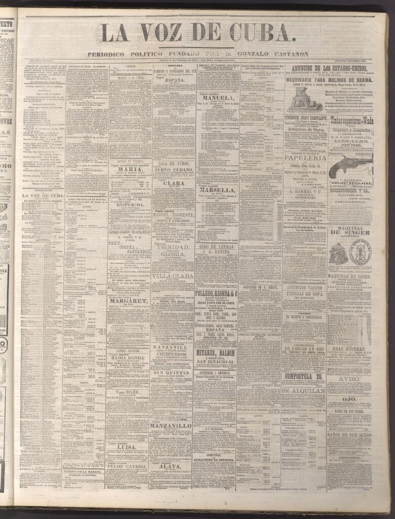 Miniatura de La Voz de Cuba: diario conservador del 3 de febrero de 1876