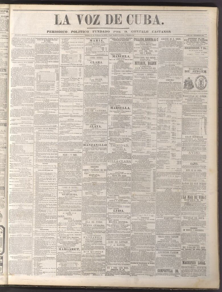 Miniatura de La Voz de Cuba: diario conservador del 4 de febrero de 1876